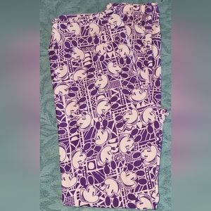 Lularoe Disney Mickey Mouse Purple Leggings Size OS
